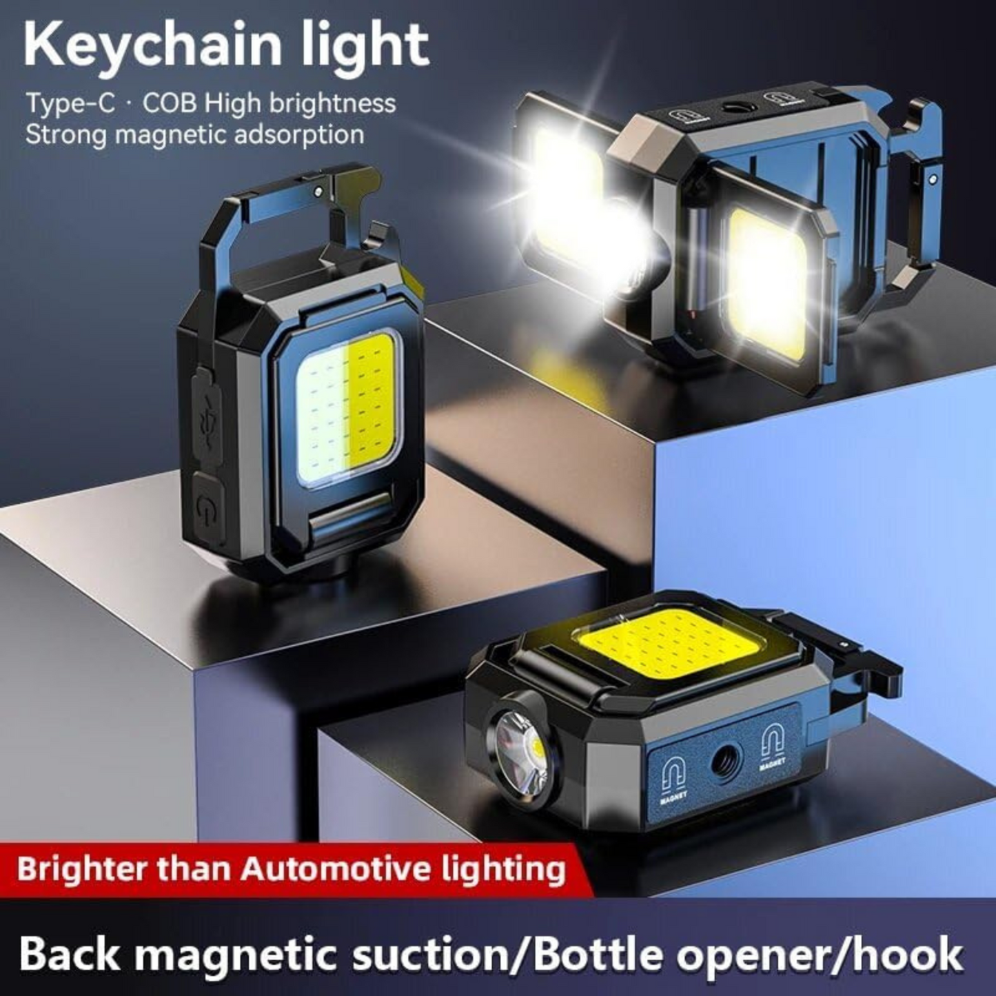 POWERNEXUS – MINI FLASHLIGHT KEYCHAIN LIGHT WITH FOLDABLE COB SIDE LIGHTS