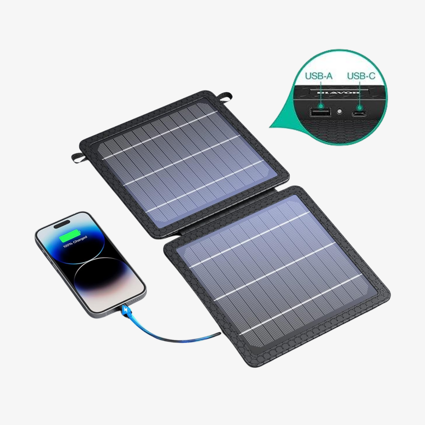 PowerNexus™ - 10W Foldable Solar Charger with Dual USB Outputs