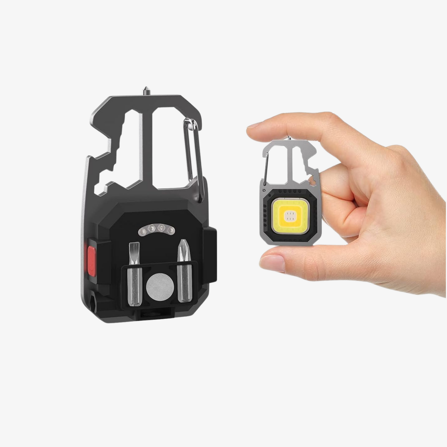 POWERNEXUS – COB KEYCHAIN WORK LIGHT WITH BATTERY DISPLAY AND 8 MODES