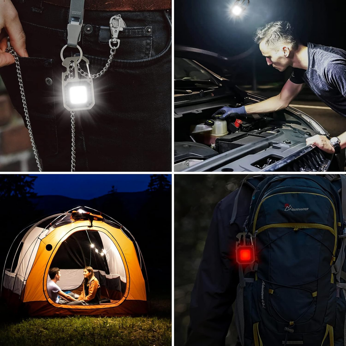 POWERNEXUS – COB KEYCHAIN WORK LIGHT WITH BATTERY DISPLAY AND 8 MODES