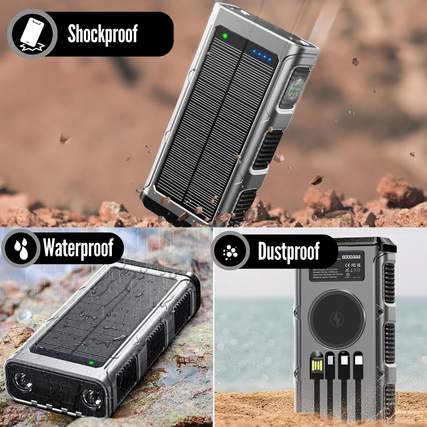 PowerNexus™ – The Ultimate 45,800mAh Hand Crank Solar Power Bank & Camping Light for Endless Adventures!