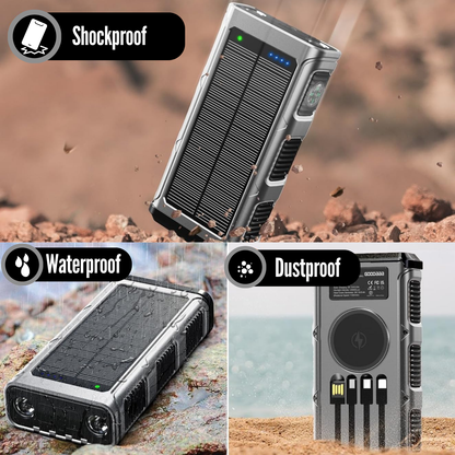 PowerNexus™ – The Ultimate 45,800mAh Hand Crank Solar Power Bank & Camping Light for Endless Adventures!