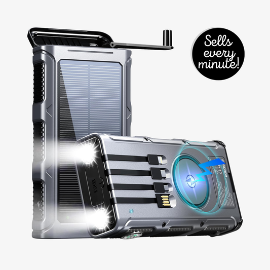 PowerNexus™ – The Ultimate 45,800mAh Hand Crank Solar Power Bank & Camping Light for Endless Adventures!