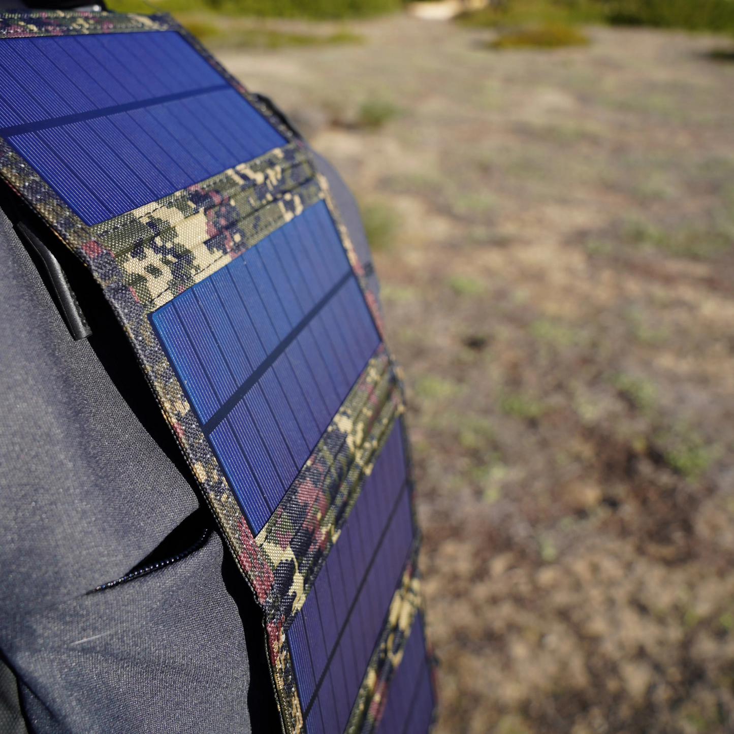 PowerNexus™ - 10W 4-Panel Portable Solar Charger with Dual USB Outputs - Camouflage