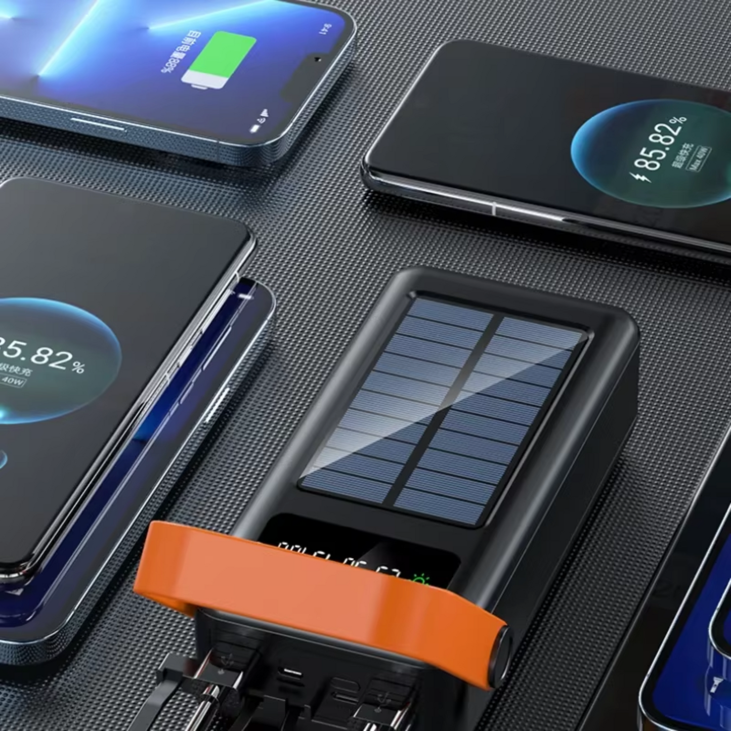 PowerNexus™ – 50,000mAh Fast-Charging Solar Power Bank with Flashlight!