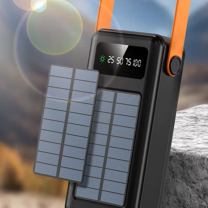 PowerNexus™ – 50,000mAh Fast-Charging Solar Power Bank with Flashlight!